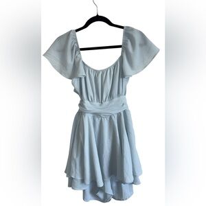 Exlura Tiffany blue cottagecore Cutout Romper